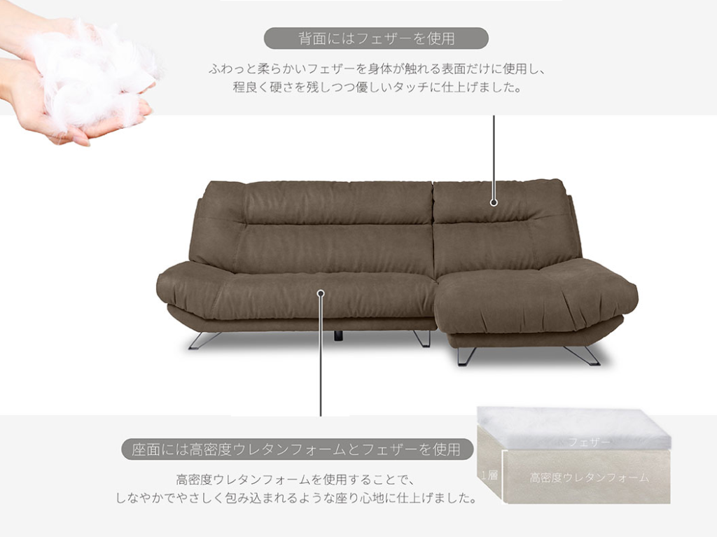 モダンデザインと快適性を高い次元で融合させたブルネロソファ